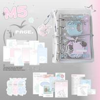 Mini Loose-leaf Notebook Hand Ledger Hand Account Book M5 Pocket Binder Notebook  Boys Girls rožinė