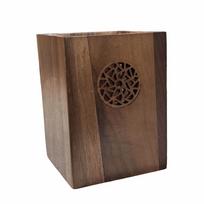 Multiple Use Wooden Pencil Box Vintage Pen Container Marker Pen Storage Cup  Desk Accessories Square