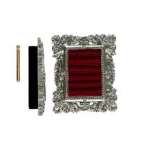 Mini Ring Display Stand Baroque Design Vintage Silver Velvet Earring Tray Ornaments Wear-resistant Jewelry Storage Organizer