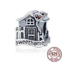 Fit Original Fasion Bracelet Necklace Happy Heart House Padlock Key Dangle Charm Silver 925 Beads For Women Fashion Jewelry