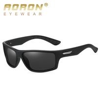 AORON Madingi spalvoti TR90 rėmo poliarizuoti akiniai nuo saulės Lauko aksesuarai UV400 Anti Glare Vairavimo akiniai vyrams moterims Dovanos black