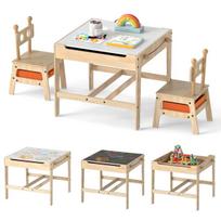 Vaikų stalas ir kėdės 60 x 60 x 49 cm 1 stalas, 2 kėdės, 2 dėžės