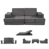 Vaikiška modulinė sofa tamsiai pilka 12 vnt.