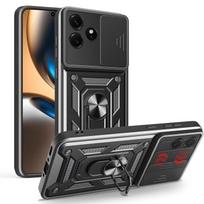 Armor Phone Case For Realme GT 7 GT 7T GT7 5G Cover Lens Protection With Ring Magnetic Stand Holder Coque Fundas Capa Realme GT 7T juoda