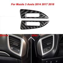2vnt anglies pluošto vidaus oro ventiliacijos angos apdailos dangtelio prietaisų skydelio lipdukas, skirtas Mazda 3 Axela 2014 2017 2018 automobilių priedai interjeras