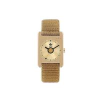 Adidas Originals STREET Laikrodis ant riešo Kvarcinis mechanizmas Nailono apyrankė Auksinis ciferblatas Moteriškas laikrodis Atsparus vandeniui iki 30m AOST225332I Gold Dial