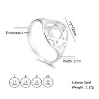 Minimalism Pentagram Rings for Women Stainless Steel Judaism Star of David Ring Amulet Jewelry Anniversary Gift 10