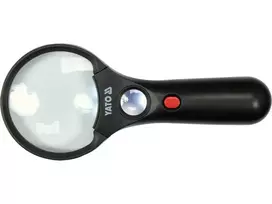 YATO didelis didinamasis stiklas 3X/45X, su LED apšvietimu