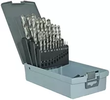 Metalo grąžtų rinkinys 1-13mm, HSS, pilnai šlifuoti, 25 grąžtai, T-Line