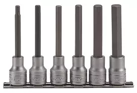 Galvos antgalių komplektas Teng Tools HEX 5-12 mm 1/2", ilgi, 6 dalių
