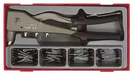 Teng Tools kniedijimo replės HR01 + 75 kniedės