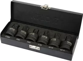 Yato smūginių kasečių komplektas 3/4" TORX/SPLINE, 6 dalių
