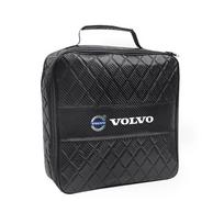 Car Boot Storage Handbag High-capacity Leather Tools Bag For Volvo XC90 V90 V60 XC60 V40 EC40 EX40 S80 S60 S90 C40 XC40 V70 XC70 anglies pluošto juodos spalvos