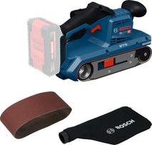 Bosch akumuliatorinis juostinis šlifuoklis GBS18V-75 + L-Boxx, be akumuliatoriaus ir įkroviklio
