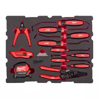 Milwaukee įrankių rinkinys PACKOUT™ su stalčiais įrankių dėžėse, 17 dalių