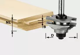 Festool spyruoklinis profilio frezas HW S8 D46 x D12-FD