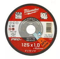 Pjovimo diskas Milwaukee PRO+ nerūdijančiam plienui 125 x 1 x 22,23 - 10 vnt.