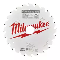 Pjūklo diskas medienai Milwaukee 184 x 30 mm, 24 dantys