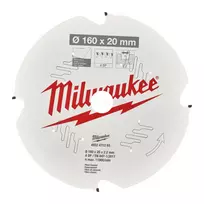 Pjūklo diskas Milwaukee 160 x 20 x 2,2 mm, 4 dantys, stiklo pluoštas/medžio drožlių plokštė/pluoštinio cemento plokštė