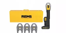 REMS vamzdžių presas Mini-Press S 22V ACC Basic-Pack iš plieno lakšto dėkle + 3 presavimo galvutės