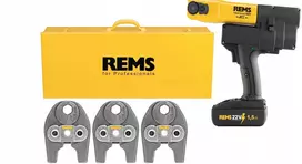REMS vamzdžių presas Mini-Press 22V ACC Basic-Pack + plieninis dėklas + 3 presavimo galvutės