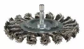 Makita diskinis plieninis šepetys 100 mm 0,5 mm nerūdijančio plieno pintas viela su 1/4" šešiabriauniu kotu