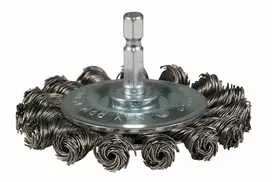 "Makita" diskinis plieninis šepetys 75 mm 0,5 mm nerūdijančio plieno pintas viela su 1/4" šešiabriauniu kotu