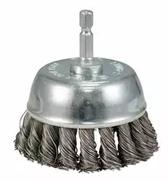 Makita plieniniai šepečiai 75 mm, 0,5 mm nerūdijančio plieno pintas viela, 1/4" šešiabriauniu kotu