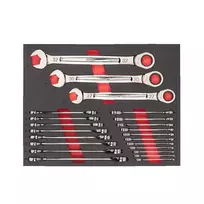 Milwaukee plokštelinių kilpų veržliarakčių komplektas MAX BITE 6-32 mm 22 dalių