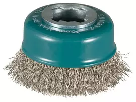 "Makita" plieniniai šepečiai mašinoms 75 mm, banguoti 0,3 mm nerūdijančio plieno viela, X-LOCK