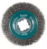 Makita diskinis šepetys 100 mm, banguotas 0,3 mm plieno viela, X-LOCK