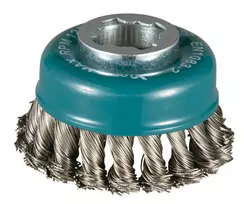 "Makita" plieniniai šepečiai mašinoms 80 mm, supinti 0,5 mm nerūdijančio plieno viela, X-LOCK