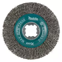 "Makita" diskinis plieninis šepetys 115 mm, banguotas 0,3 mm plieninė viela, X-LOCK