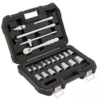 DeWalt lizdų komplektas 1/2" 22 dalių