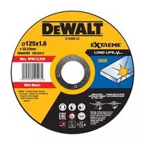 DeWalt pjovimo diskas Extreme 125 x 1,6 x 22,23 mm INOX
