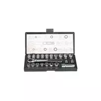 "Makita" praeinio rakto komplektas 10-19 mm / 3/8"-3/4" su lizdais 21 dalių