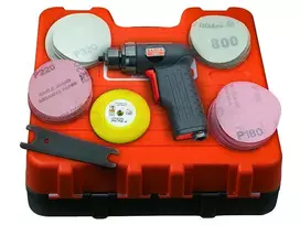 Suspaudžiamojo oro šlifuoklis Bahco, 77 mm su Velcro® padu + 70 šlifavimo diskų
