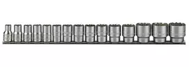 Lizdų komplektas Teng Tools 10-32 mm 1/2", 12-kampis, 15 dalių