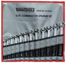 Kilpinis žiedinis raktų rinkinys Teng Tools 6512MM1 8-19 mm, 12 dalių