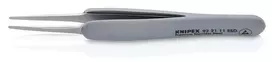 KNIPEX tiksliosios pincetės su gumine rankena ESD - 0,9 mm - apvaliais galiukais