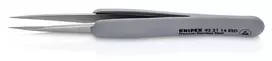 KNIPEX tiksliosios pincetės su gumine rankena ESD - 0,5 mm