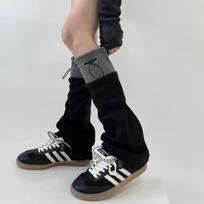 Lolita Girls Y2K Leg Warmers Punk Gothic Harajuk Autumn Winter Furry Spicy Girls Drawstring Micro Horn Leg Warmers Foot Cover One Size juoda