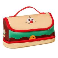 Hand-held Cartoon House Pen Bag Big House Shape Large Pencil Pouch PU Stationery Bag  Student Burger
