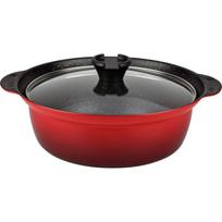 Wahei Freiz Marble Coated Tabletop 24cm Lighter and more durable than a traditional earthenware suitable for compatible with induction and gas with raudona