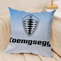 Luxury Car K-Koenigsegg Logo Cushion Cover Short Plush Double-Sided Print Square Throw Pillow Covers Sofa Home Cushion Decor Peach skin 18*18(CM)-1Pcs