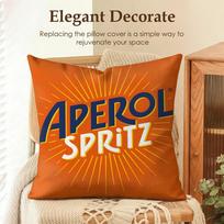 Logo A-Aperol Spritz Cushion Cover Natural Linen Organic Fabric Double-Sided Printing Sofa Home Decor Gift Pillow Case Peach skin 18*18(CM)-1Pcs