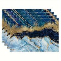 4Pcs Rectangular Boho Mandala Placemats Mexican Traditional Pattern Floral Dining Mats  Restaurant Style E