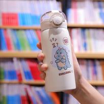 304 nerūdijančio plieno vakuuminis puodelis su šiaudeliu vaikams, atlenkiamas, nešiojamas, studentams, vakuuminis, izoliuotas vandens puodelis vyrams ir moterims 350ml