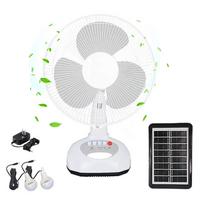 12 colių saulės energija varomas svyruojantis ventiliatorius 3W saulės energija maitinamas stalo ventiliatorius Įmontuota 4500mAh didelės talpos baterija US Plug