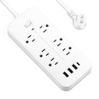 Maitinimo juosta 6 lizdų viršįtampio apsauga Maitinimo juosta su 3 USB prievadais 1 C tipo įkrovimo prievadu